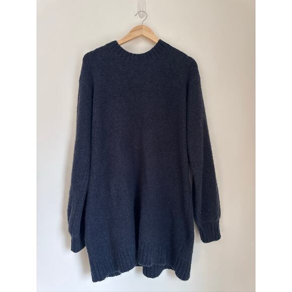 Lovers + Friends Suki Back Lace Up Sweater/Mini Dress- Navy - Medium - Picture 3 of 9